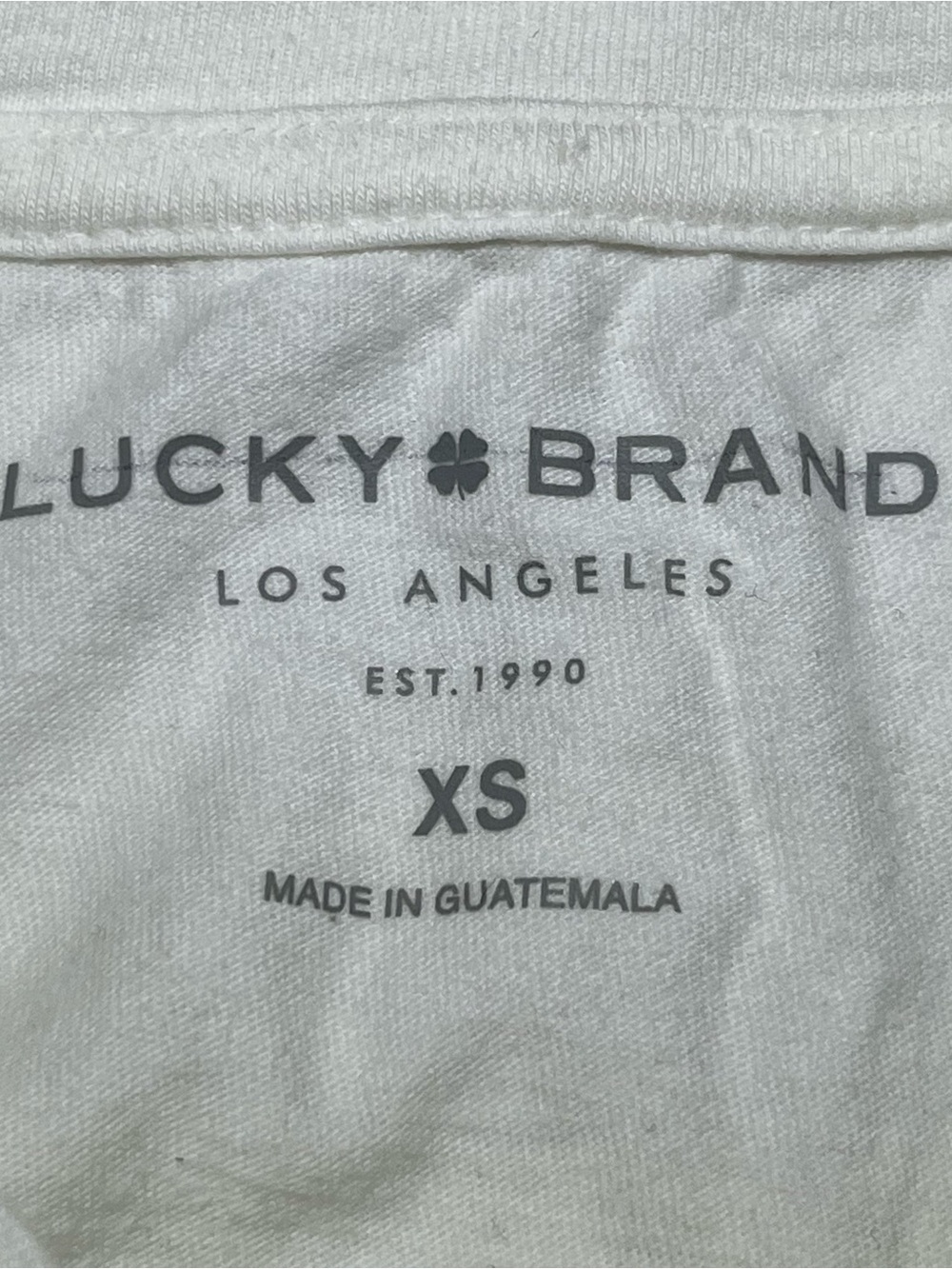 Lucky Brand T Shirt Womens Size XS White Good Fortune Short Sleeve - Picture 4 of 9